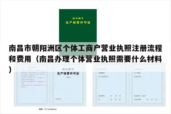 南昌市朝阳洲区个体工商户营业执照注册流程和费用（南昌办理个体营业执照需要什么材料）