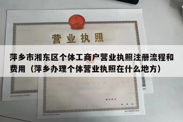 萍乡市湘东区个体工商户营业执照注册流程和费用（萍乡办理个体营业执照在什么地方）