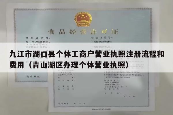 九江市湖口县个体工商户营业执照注册流程和费用（青山湖区办理个体营业执照）