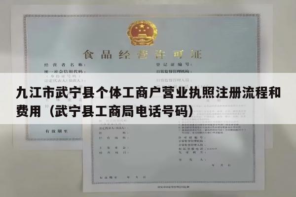 九江市武宁县个体工商户营业执照注册流程和费用（武宁县工商局电话号码）