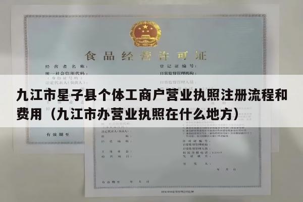 九江市星子县个体工商户营业执照注册流程和费用（九江市办营业执照在什么地方）