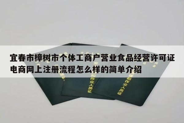 宜春市樟树市个体工商户营业食品经营许可证电商网上注册流程怎么样的简单介绍