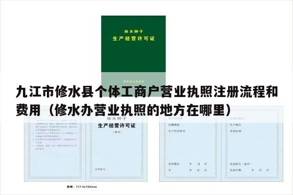 九江市修水县个体工商户营业执照注册流程和费用（修水办营业执照的地方在哪里）