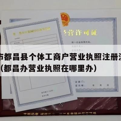 九江市都昌县个体工商户营业执照注册流程和费用（都昌办营业执照在哪里办）