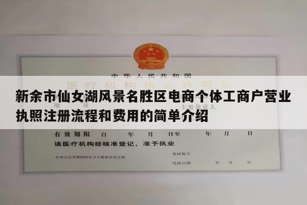 新余市仙女湖风景名胜区电商个体工商户营业执照注册流程和费用的简单介绍