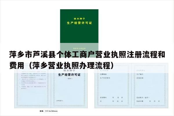 萍乡市芦溪县个体工商户营业执照注册流程和费用（萍乡营业执照办理流程）