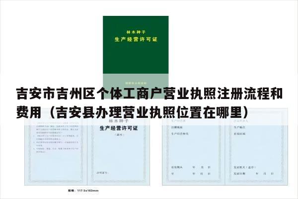 吉安市吉州区个体工商户营业执照注册流程和费用（吉安县办理营业执照位置在哪里）