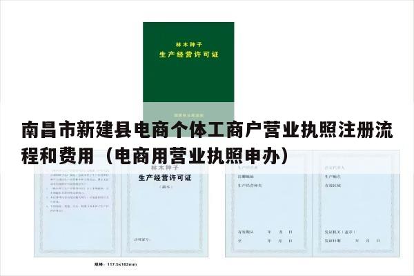 南昌市新建县电商个体工商户营业执照注册流程和费用（电商用营业执照申办）