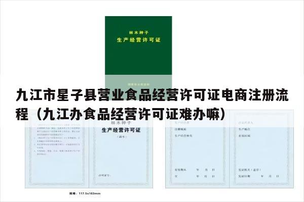 九江市星子县营业食品经营许可证电商注册流程（九江办食品经营许可证难办嘛）