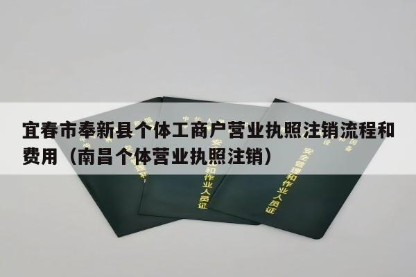 宜春市奉新县个体工商户营业执照注销流程和费用（南昌个体营业执照注销）