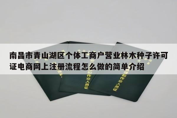 南昌市青山湖区个体工商户营业林木种子许可证电商网上注册流程怎么做的简单介绍