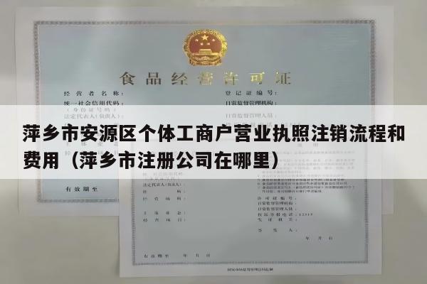 萍乡市安源区个体工商户营业执照注销流程和费用（萍乡市注册公司在哪里）