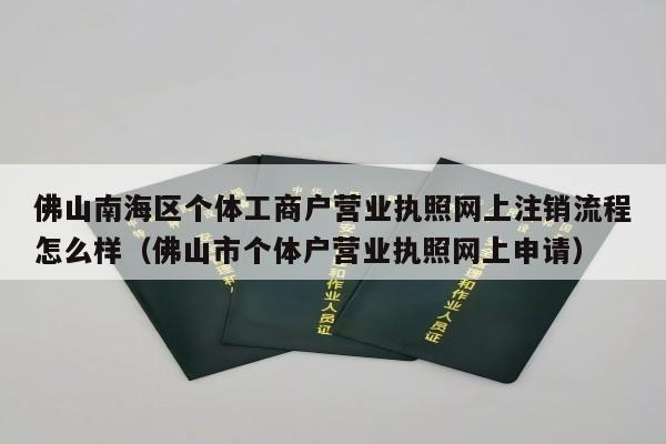 佛山南海区个体工商户营业执照网上注销流程怎么样（佛山市个体户营业执照网上申请）