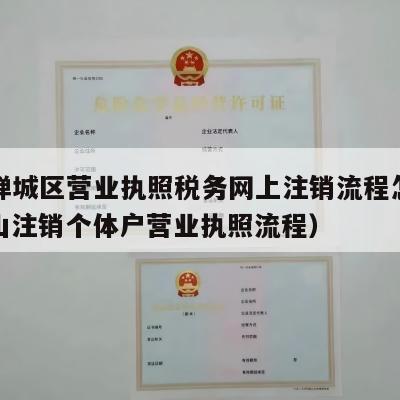 佛山禅城区营业执照税务网上注销流程怎么样（佛山注销个体户营业执照流程）