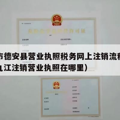 九江市德安县营业执照税务网上注销流程怎么做（九江注销营业执照在哪里）