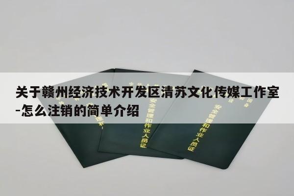 关于赣州经济技术开发区清苏文化传媒工作室-怎么注销的简单介绍