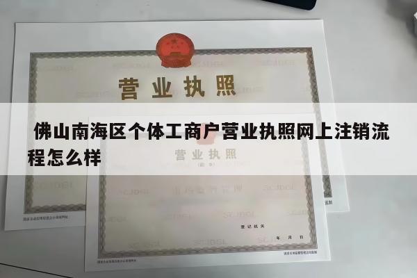  佛山南海区个体工商户营业执照网上注销流程怎么样