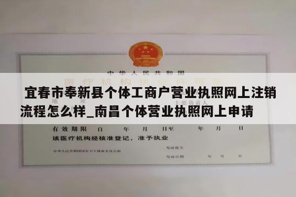  宜春市奉新县个体工商户营业执照网上注销流程怎么样_南昌个体营业执照网上申请