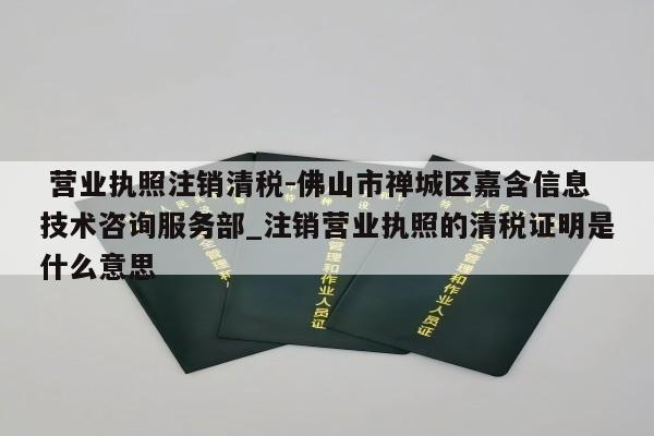  营业执照注销清税-佛山市禅城区嘉含信息技术咨询服务部_注销营业执照的清税证明是什么意思