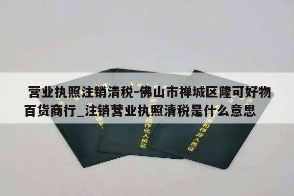  营业执照注销清税-佛山市禅城区隆可好物百货商行_注销营业执照清税是什么意思