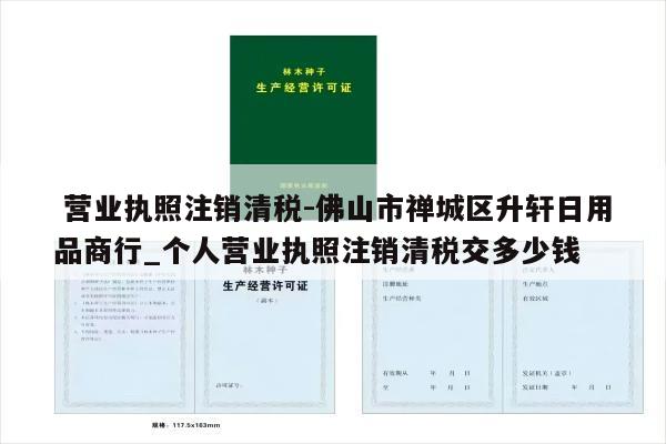  营业执照注销清税-佛山市禅城区升轩日用品商行_个人营业执照注销清税交多少钱