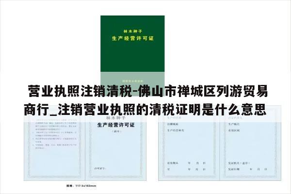  营业执照注销清税-佛山市禅城区列游贸易商行_注销营业执照的清税证明是什么意思