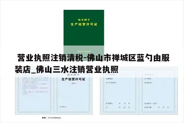  营业执照注销清税-佛山市禅城区蓝勺由服装店_佛山三水注销营业执照