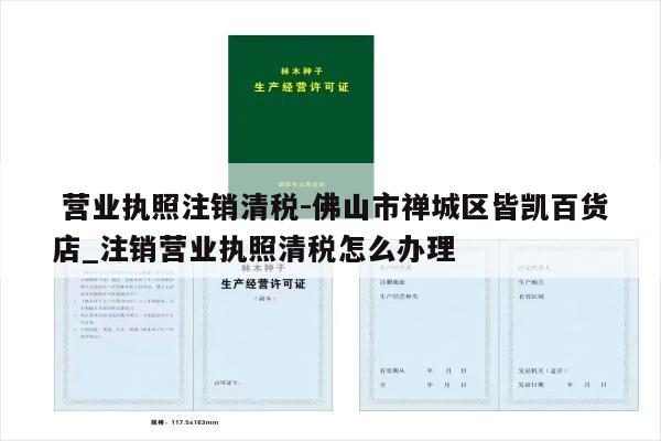  营业执照注销清税-佛山市禅城区皆凯百货店_注销营业执照清税怎么办理