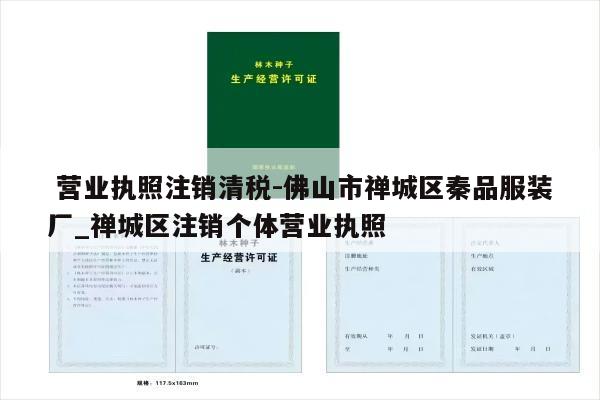  营业执照注销清税-佛山市禅城区秦品服装厂_禅城区注销个体营业执照