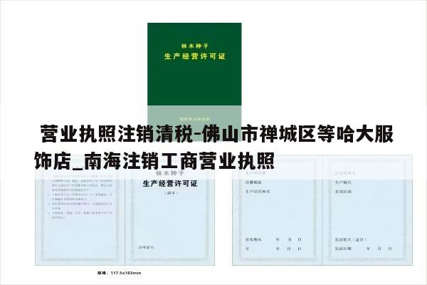  营业执照注销清税-佛山市禅城区等哈大服饰店_南海注销工商营业执照