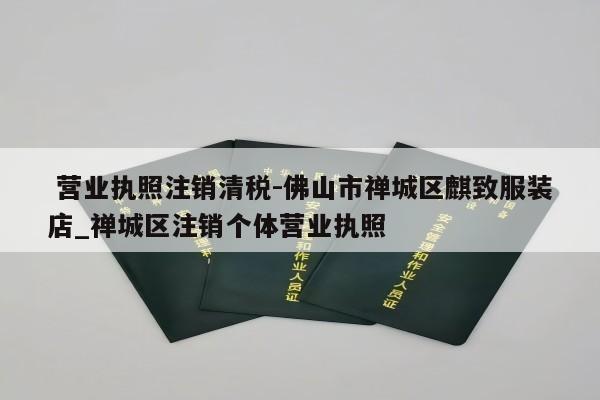  营业执照注销清税-佛山市禅城区麒致服装店_禅城区注销个体营业执照