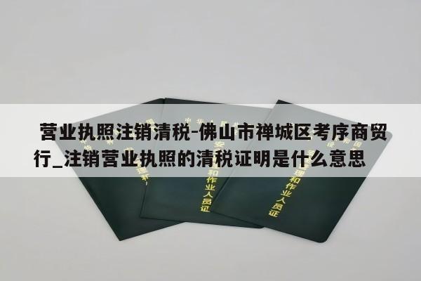  营业执照注销清税-佛山市禅城区考序商贸行_注销营业执照的清税证明是什么意思