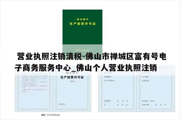  营业执照注销清税-佛山市禅城区富有号电子商务服务中心_佛山个人营业执照注销