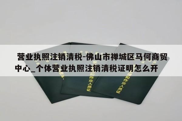  营业执照注销清税-佛山市禅城区马何商贸中心_个体营业执照注销清税证明怎么开