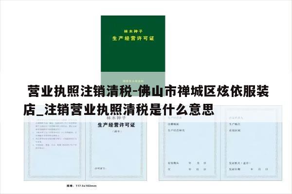  营业执照注销清税-佛山市禅城区炫依服装店_注销营业执照清税是什么意思