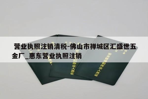  营业执照注销清税-佛山市禅城区汇盛世五金厂_惠东营业执照注销