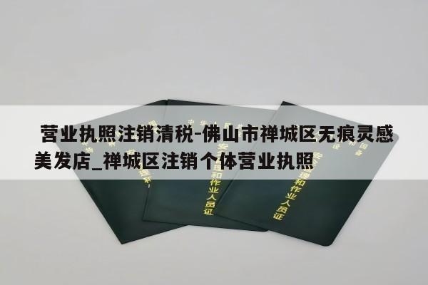  营业执照注销清税-佛山市禅城区无痕灵感美发店_禅城区注销个体营业执照