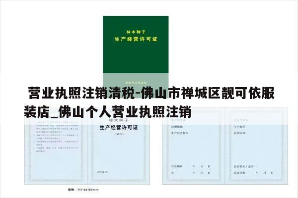  营业执照注销清税-佛山市禅城区靓可依服装店_佛山个人营业执照注销