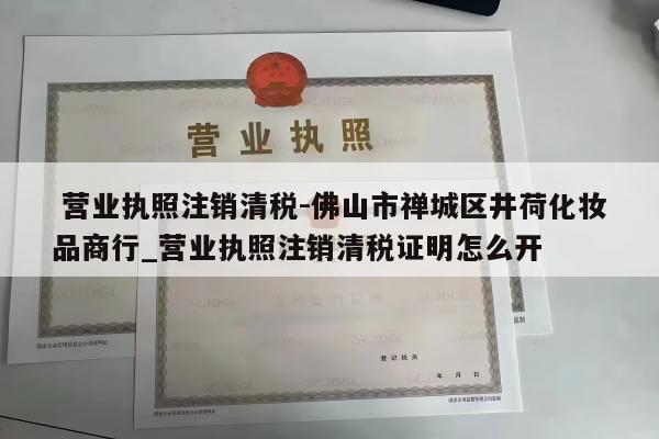  营业执照注销清税-佛山市禅城区井荷化妆品商行_营业执照注销清税证明怎么开