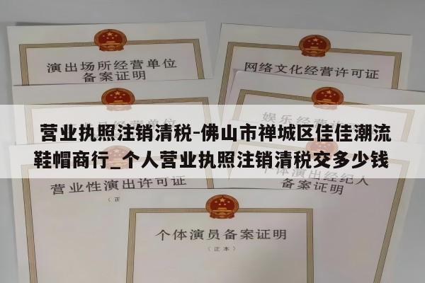  营业执照注销清税-佛山市禅城区佳佳潮流鞋帽商行_个人营业执照注销清税交多少钱